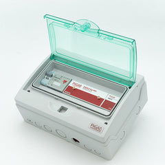 Enclosure with 24V power supply & MCB, 267x200, IP65, transparent front hatch