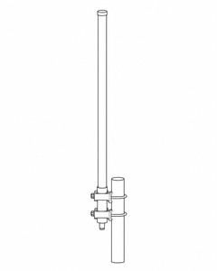 Gevelantenne, 59 cm, inclusief bevestiging en adapter N(m)/SMA(f)