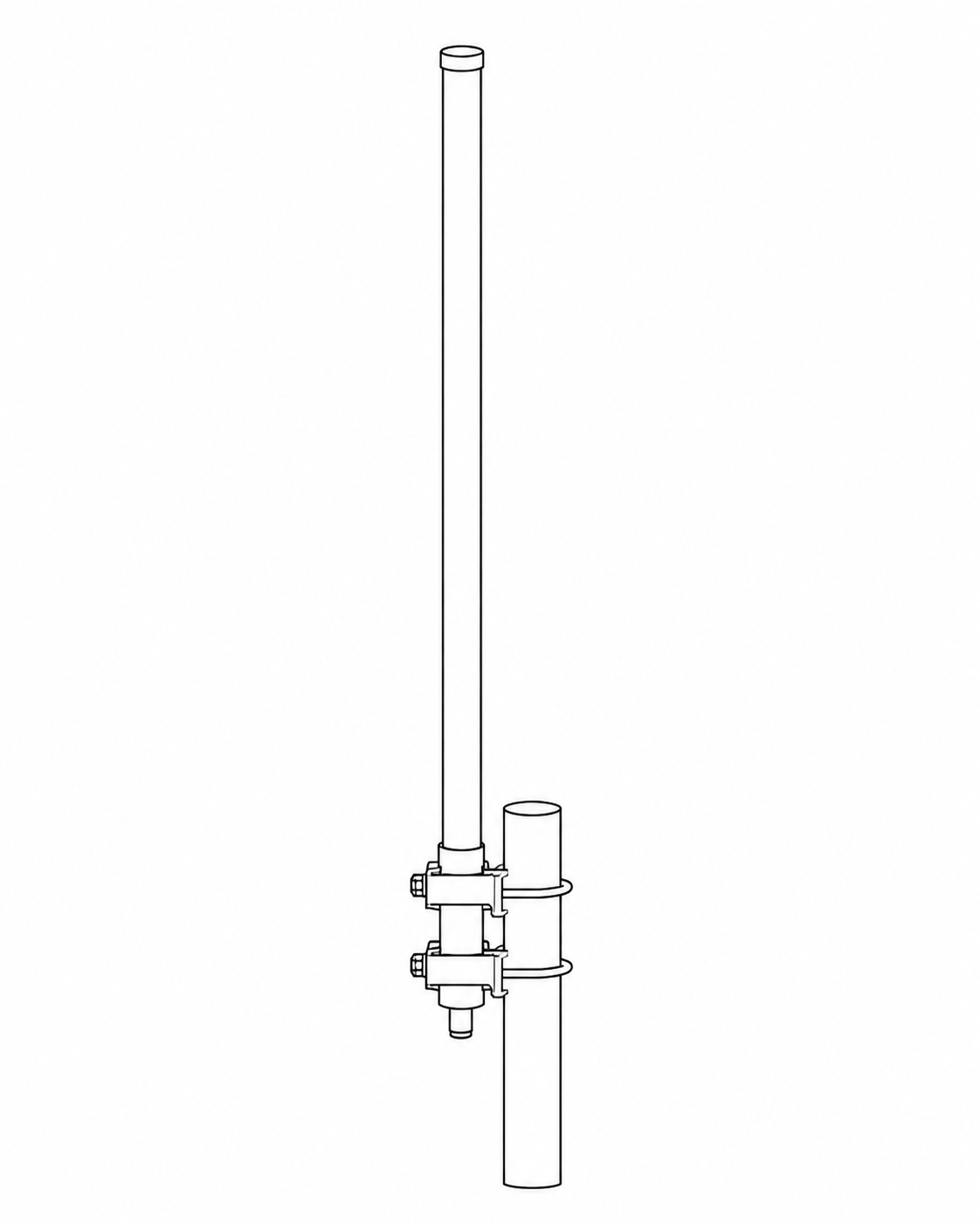 Facade antenna, 59 cm, incl. mount & adapter N(m)/SMA(f)